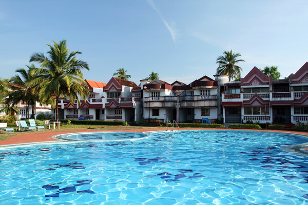 Pool with blue water