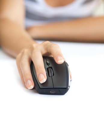 Wireless mouse with hand clipart