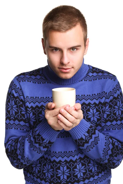 Man with cup — Stock Photo, Image