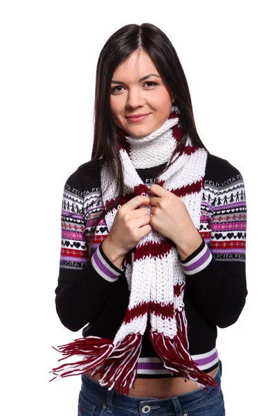 暖かいセーターの女性 — ストック写真