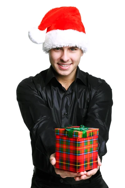 stock image Christmas man with gift