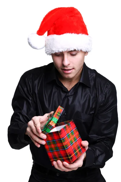 クリスマス ギフトを持つ男 — ストック写真