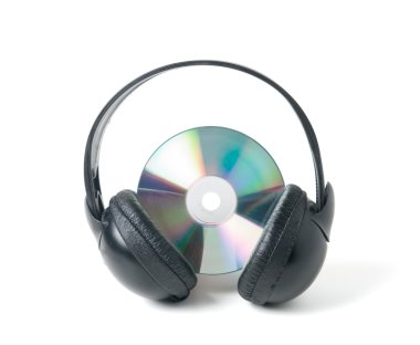 Music CD and headphones clipart