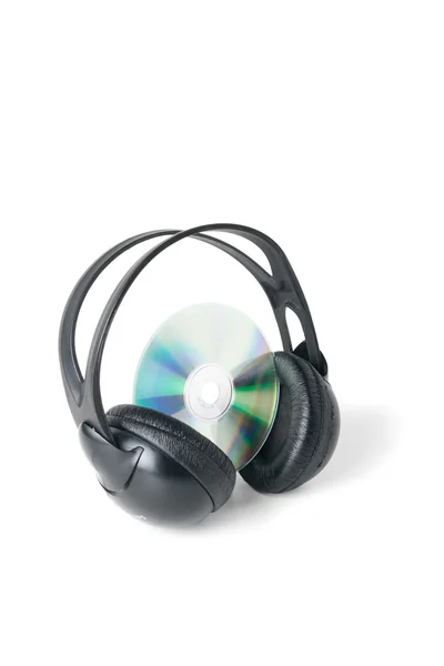 Muziek-cd en hoofdtelefoon — Stockfoto