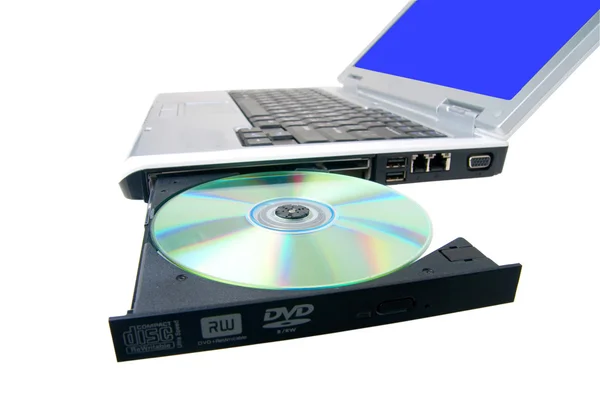 DVD sur ordinateur portable . — Photo