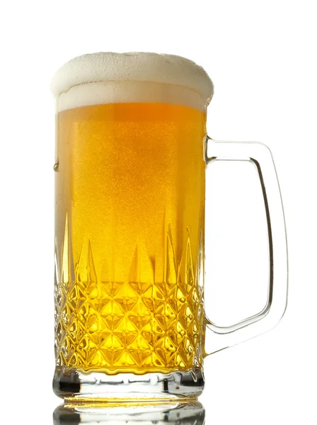 Beker bier geïsoleerd op witte achtergrond — Stockfoto