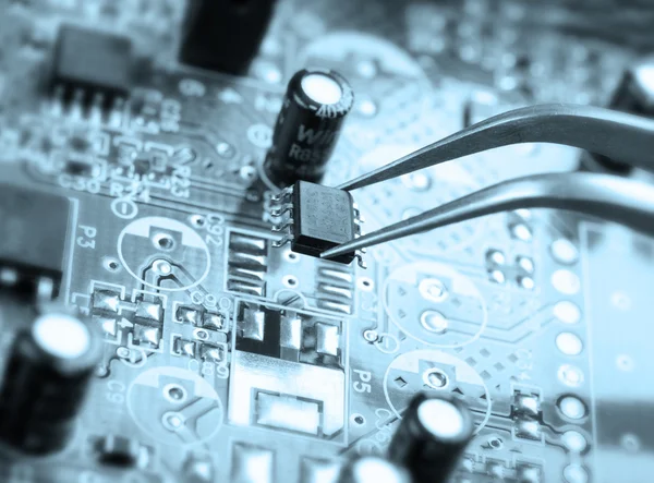 stock image Assembling a circuit board