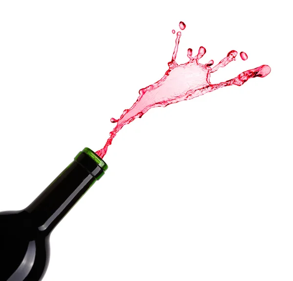 Flasche Wein und Spritzer — Stockfoto