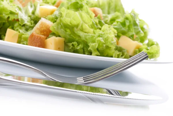 ホワイトプレート上のサラダのクローズアップ — ストック写真