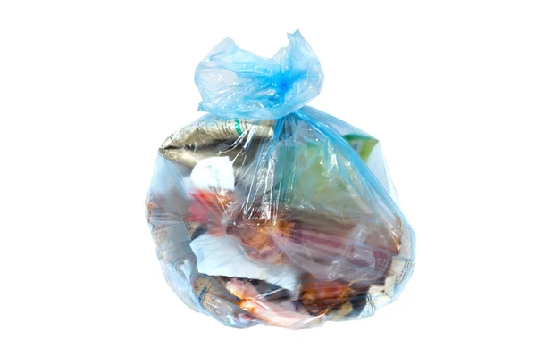 stock image Blue garbage bag