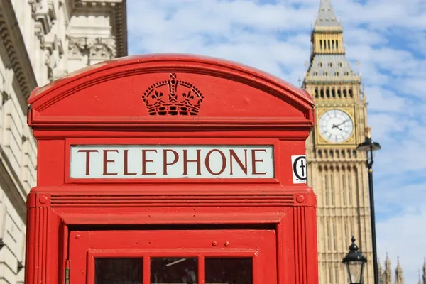 Cabina telefónica roja de Londres — Foto de Stock