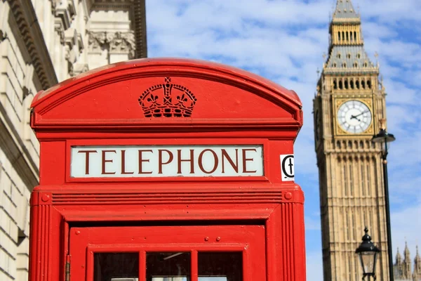 London röd telefonkiosk — Stockfoto