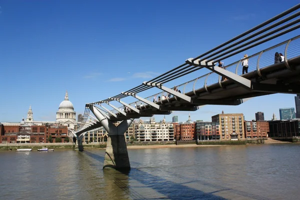 stock image Millennium Bridge and St.Pauls Cathedral