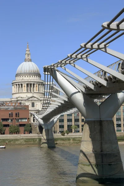 stock image Millennium Bridge and St.Pauls Cathedral