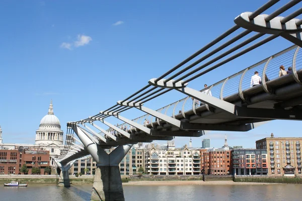 stock image Millennium Bridge and St.Pauls Cathedral