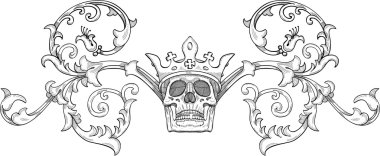 Coat of arms with old king clipart