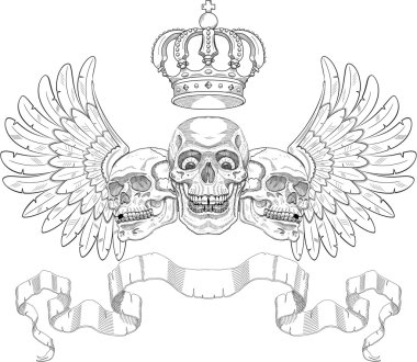 Coat of arms with skulls clipart