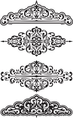 Dividers and scroll set clipart