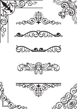 Swirl corner and divide set clipart