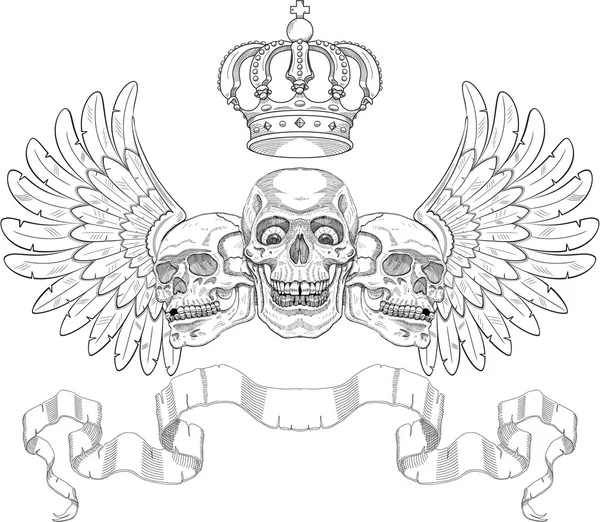 Wappen mit Totenköpfen — Stockvektor