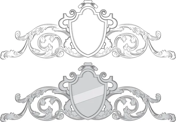 Heraldische crest met schild — Stockvector