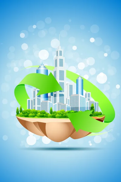 The Island of Green Business — Stock Vector
