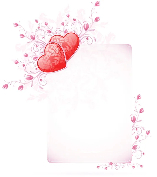 Tarjeta de San Valentín con flores — Vector de stock