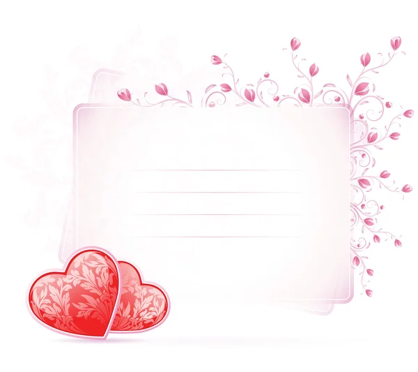 Valentijnskaart met bloemen — Stockvector