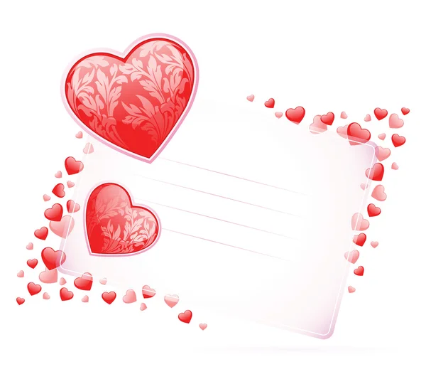 Valentijnskaart met hartjes — Stockvector