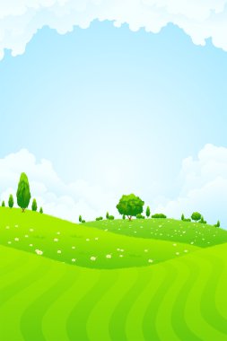 City Landscape with Green Trees clipart