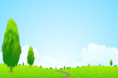 Green Landscape with trees clipart