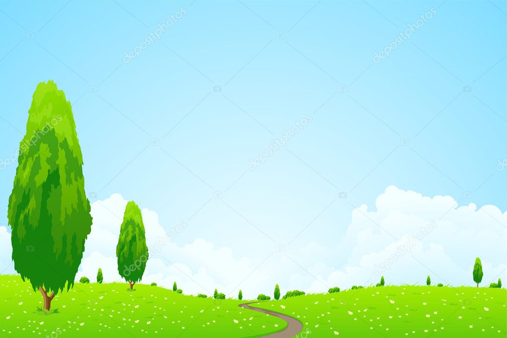 Green Landscape with trees