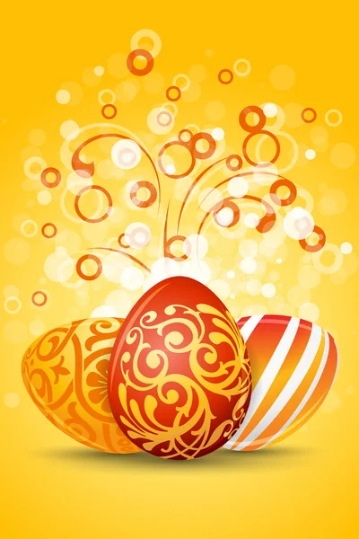 Ovos de Páscoa com decoração de ornamento —  Vetores de Stock