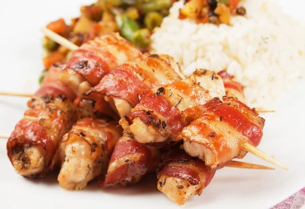 Grilled bacon skewer — Stock Photo, Image