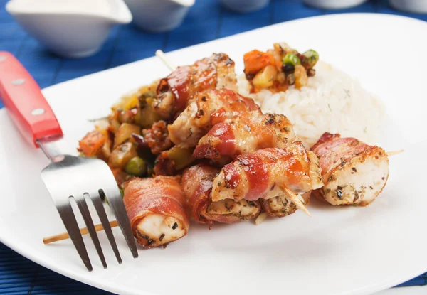 Grilled bacon skewer — Stock Photo, Image