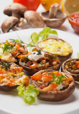 Stuffed portabello mushrooms clipart