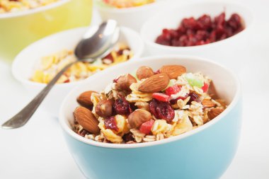 Cereal muesli with dried fruit clipart