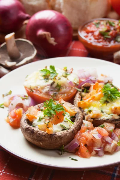 stock image Stuffed portabello mushrooms