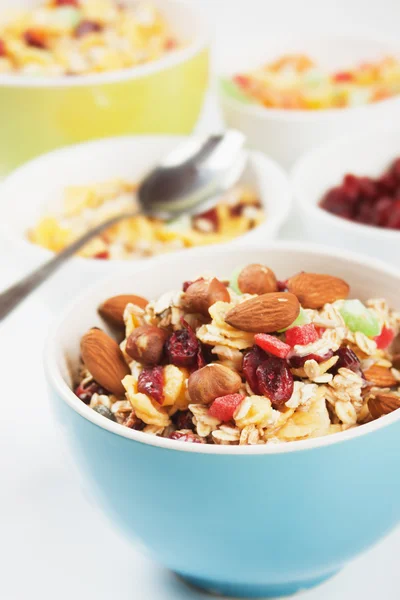 Cereal muesli with dried fruit — Stock Photo, Image