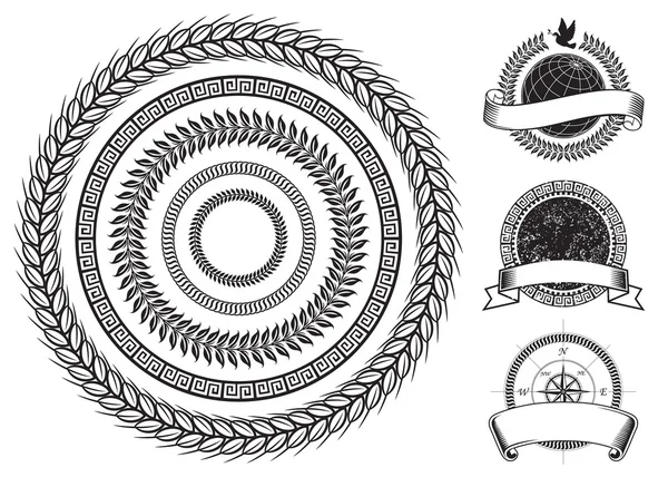 Éléments de cadre de cercle — Image vectorielle