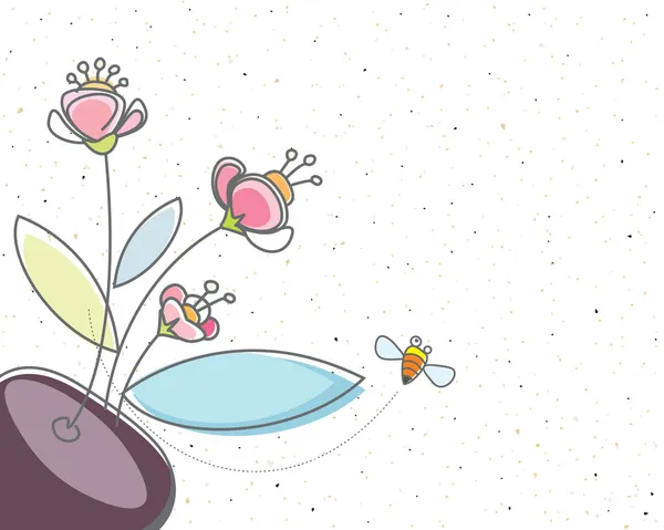 Квіткові та бджола — стоковий вектор