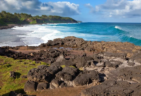 Gris gris cape op ten zuiden van mauritius. grote golven in het ontbreken van een rif. — Stockfoto