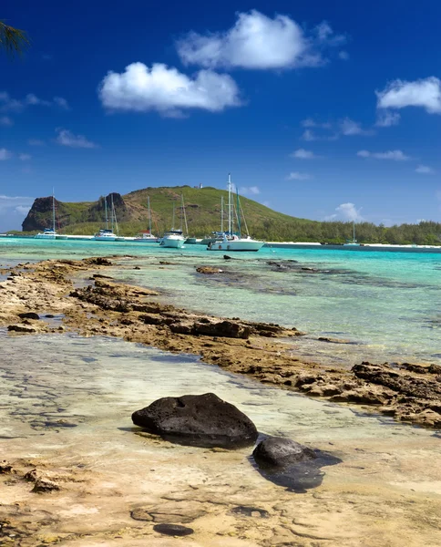 Маврикий. Катамараны возле острова Габриэль — стоковое фото