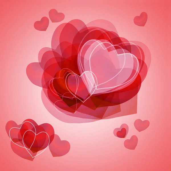 Tarjeta romántica para el día de San Valentín corazón rojo — Foto de Stock