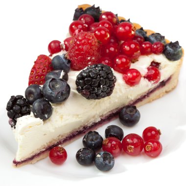 Piece of a pie with fresh berries clipart