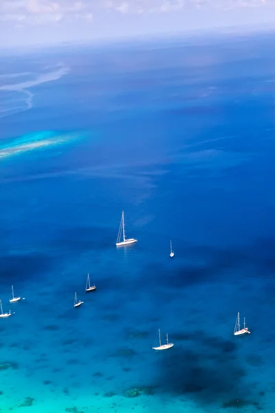Yachts in a bay. Aerial view. — Stock Photo, Image