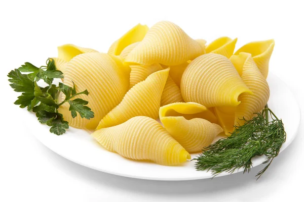 "shell" pasta on a plate — Stock Photo, Image