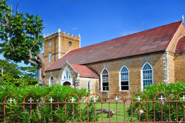 Ancient colonial church. Jamaica clipart