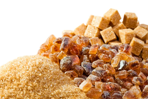 Krystalový cukr, nerafinovaný cukr, cukr cukroví — Stock fotografie
