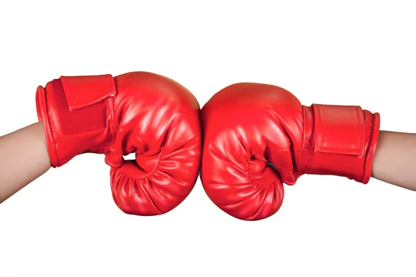 Rode bokshandschoenen — Stockfoto